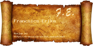 Francsics Erika névjegykártya
